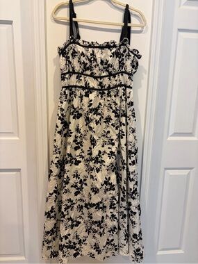 En Saison Vivi Midi Dress - Black & White Floral Sundress